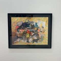 "Yo animal" contemporary lithography, animal gathering, colors