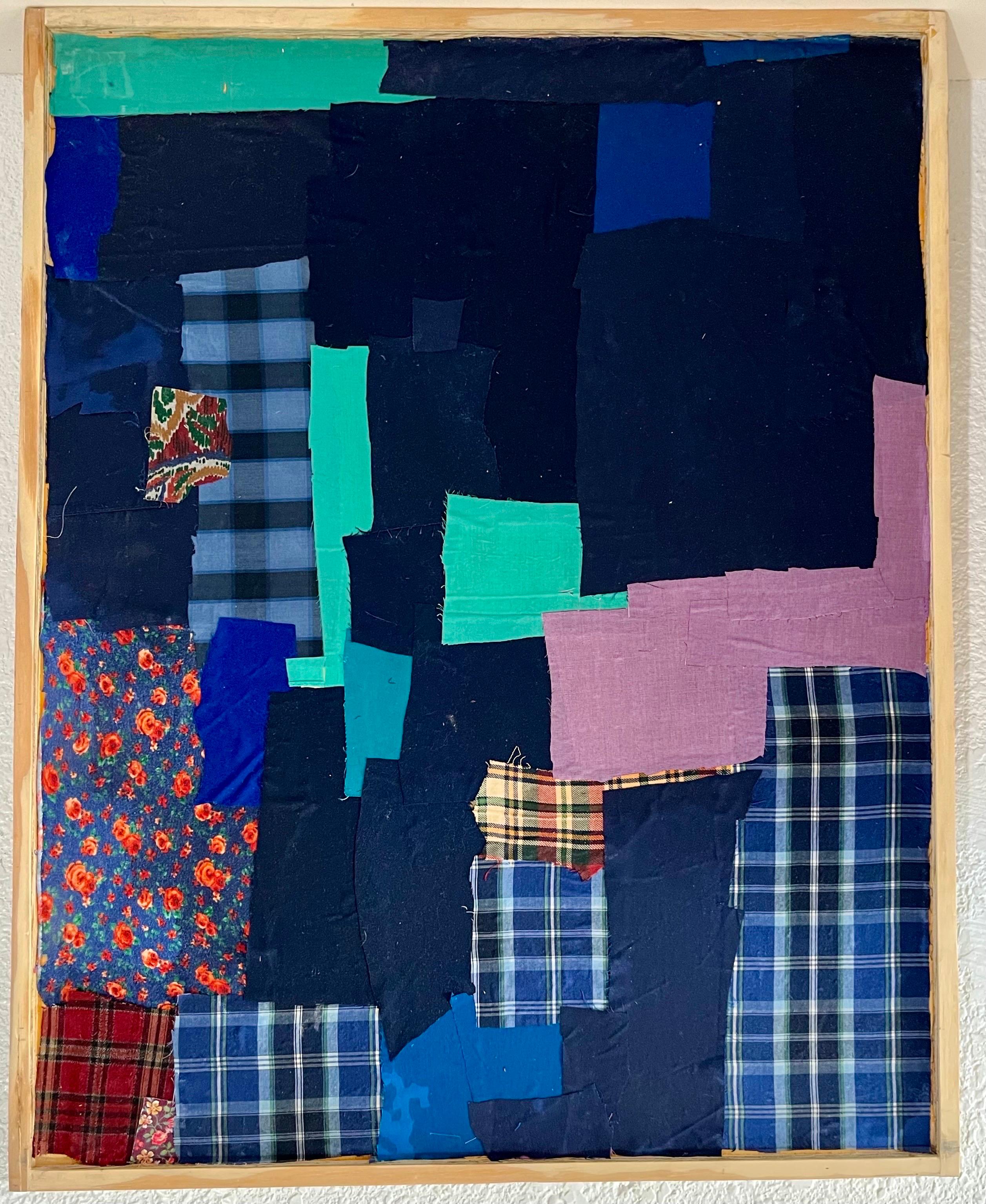 Assemblaggio tessile a tecnica mista Pittura a collage su Wood Yanira Collado, Miami in vendita 4