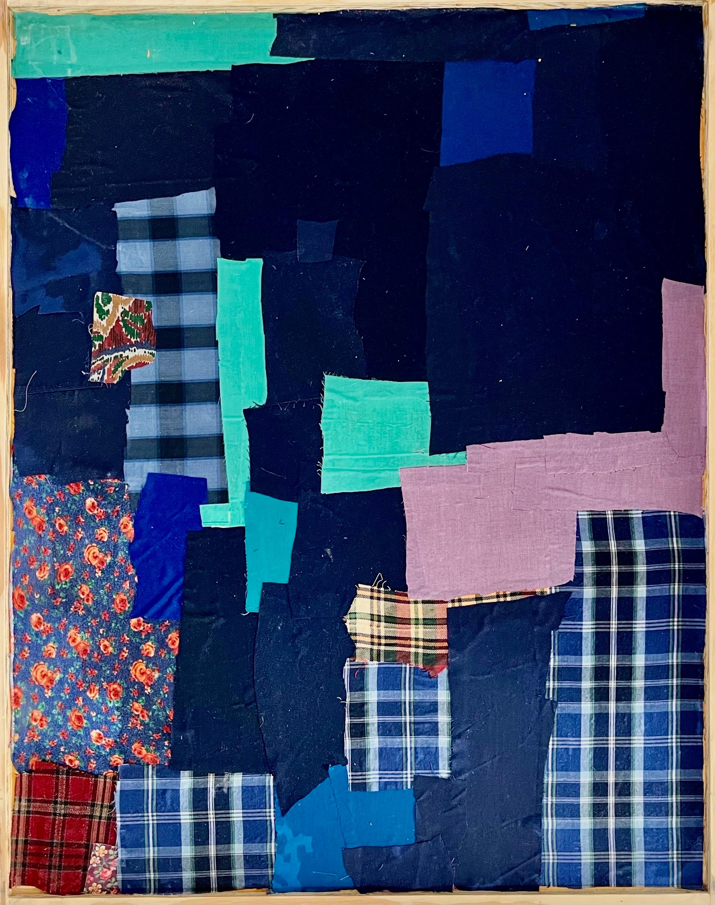Assemblaggio tessile a tecnica mista Pittura a collage su Wood Yanira Collado, Miami in vendita 5