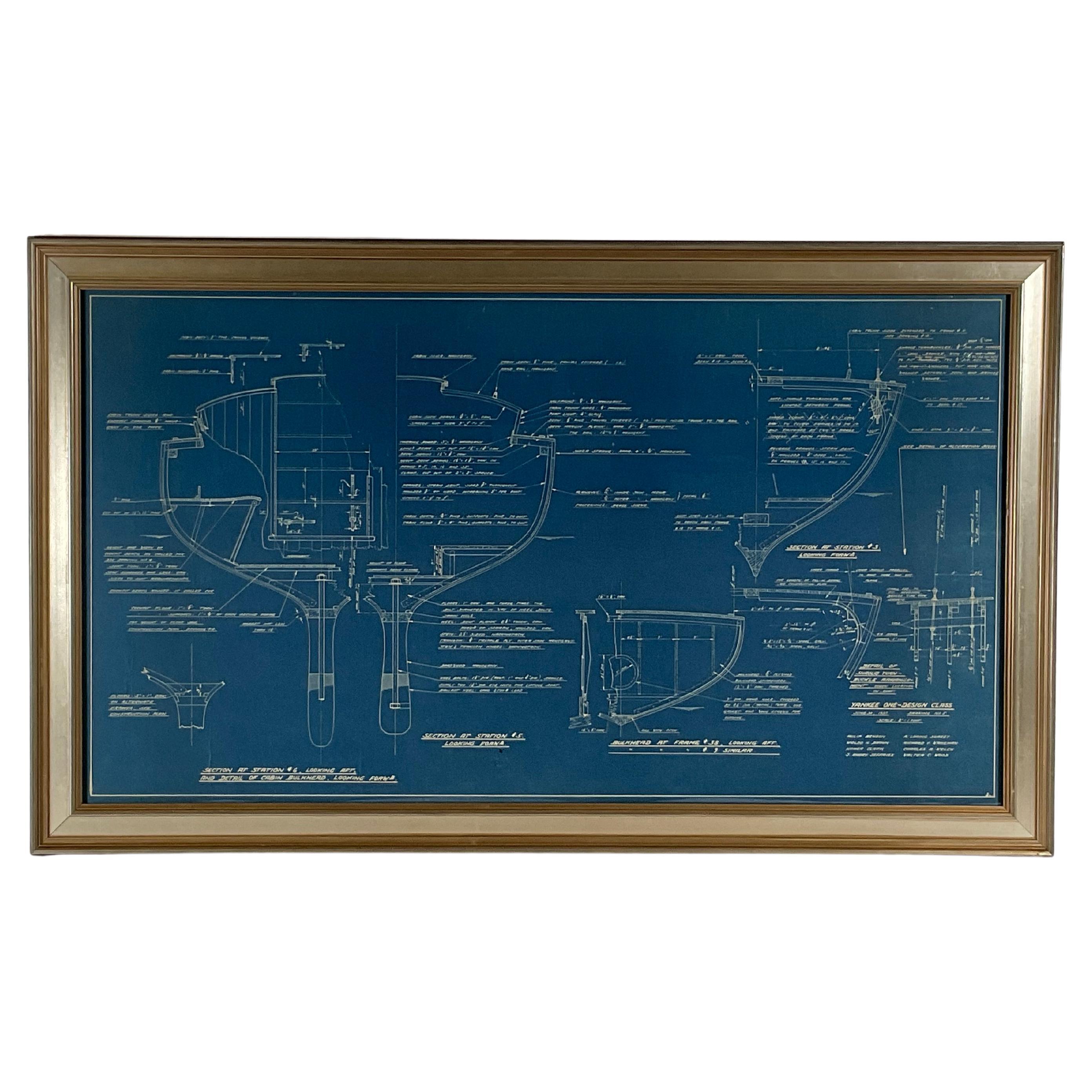 Yankee One Design Class Hull Blueprint For Sale