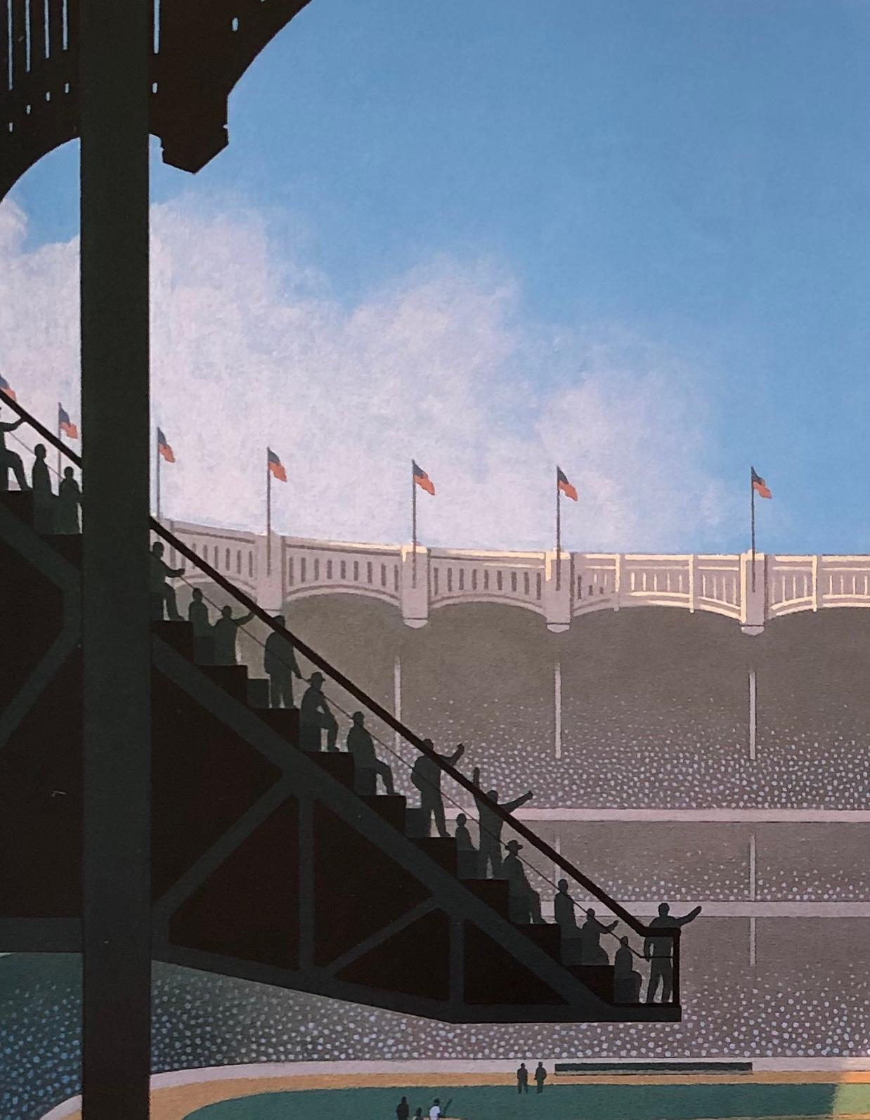 YANKEE STADIUM. Original painting by LYNN CURLEE
Acrylic on stretched canvas. Gallery wrapped with painted edges.
This painting was used as an illustration in
BALLPARK, THE STORY OF AMERICA’S BASEBALL FIELDS
Atheneum Books for Young Readers,
