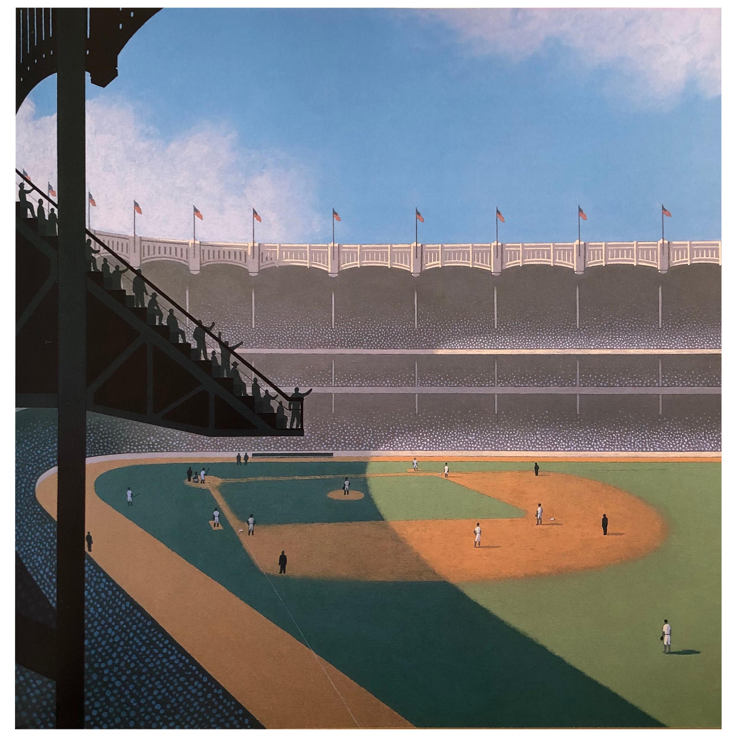 Le stade des Yankees, peinture originale de Lynn Curlee en vente