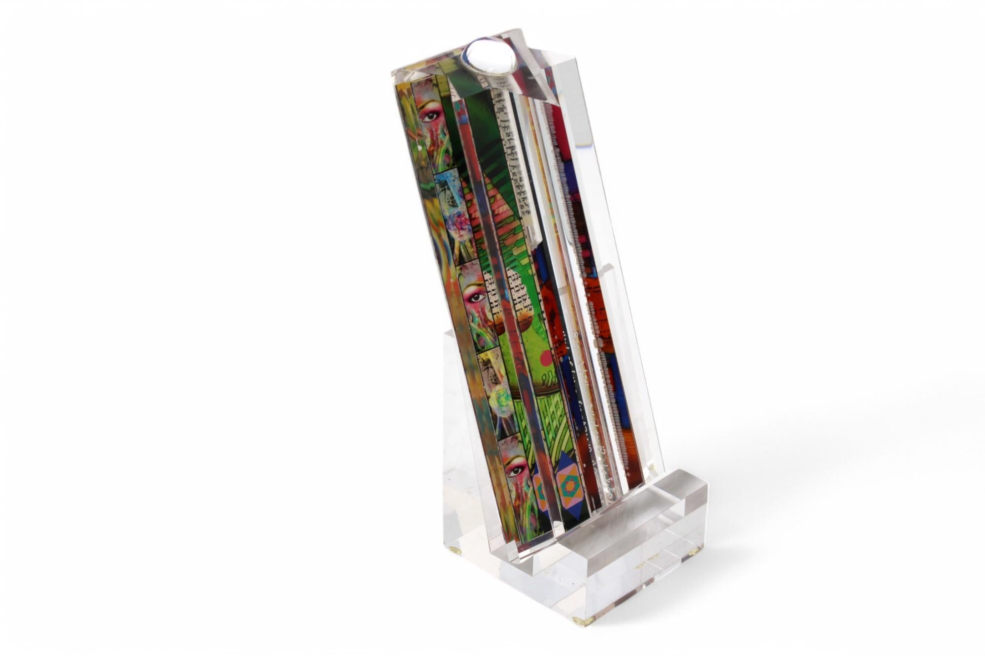 Modern Yankel Ginzburg, Acrylic Star Mezuzah Judaica Sculpture For Sale