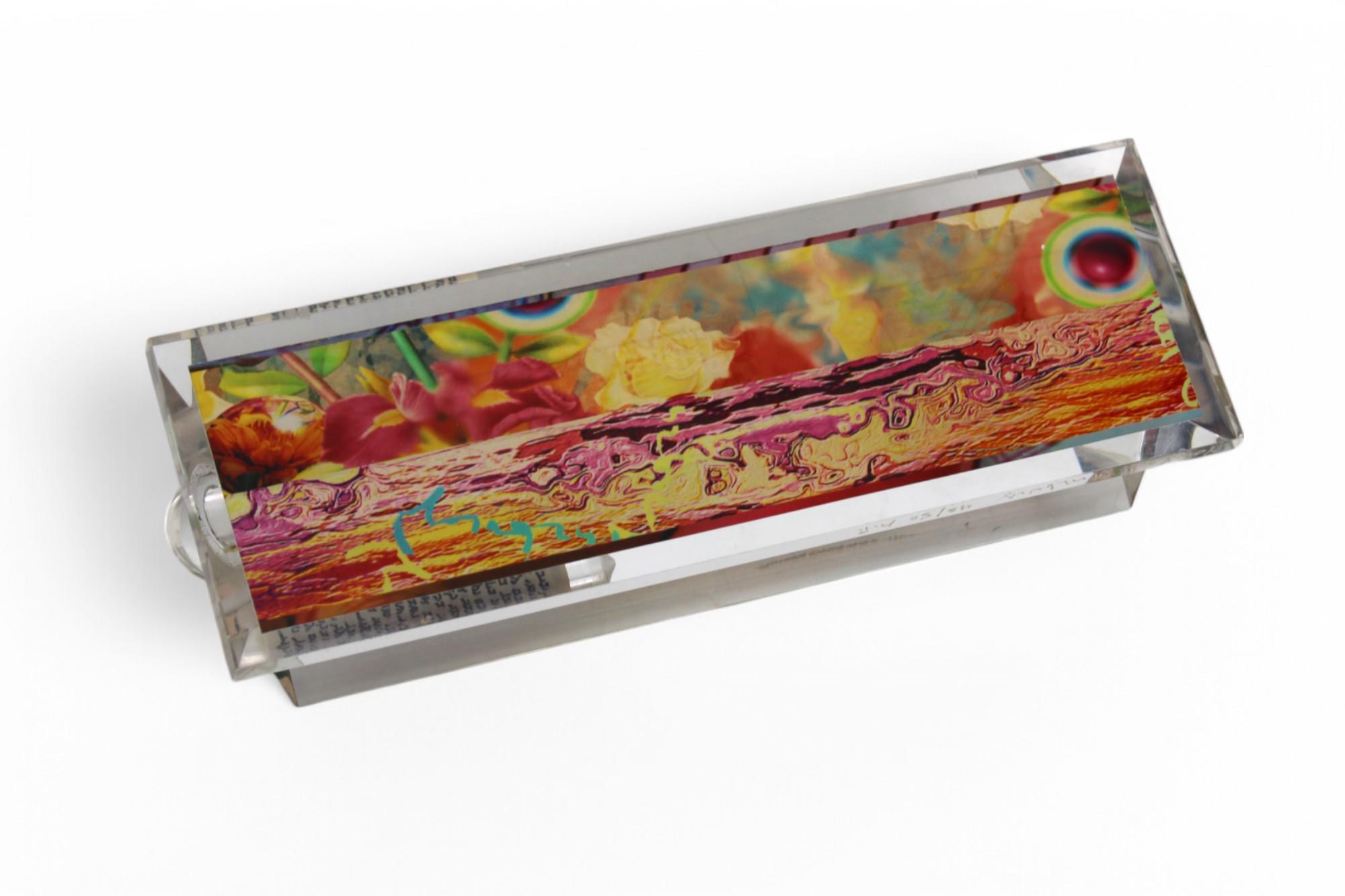 Yankel Ginzburg, Acrylic Star Mezuzah Judaica Sculpture For Sale 1