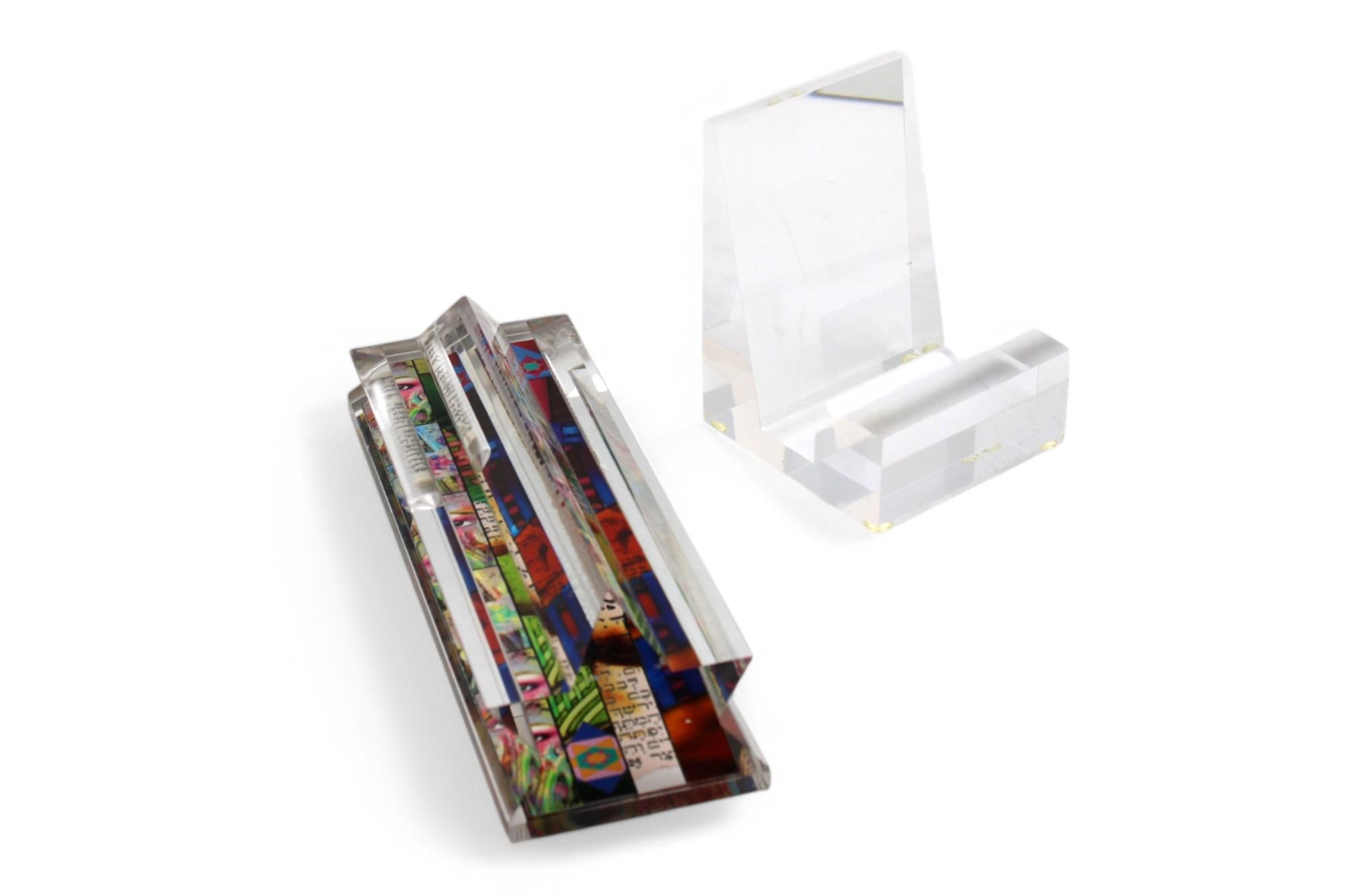 Yankel Ginzburg, Acrylic Star Mezuzah Judaica Sculpture For Sale 3