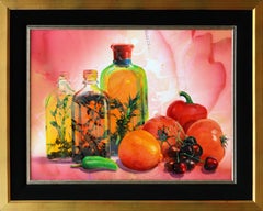 Still Life with Spices, Large Colorful Painting by Yankel Ginzburg