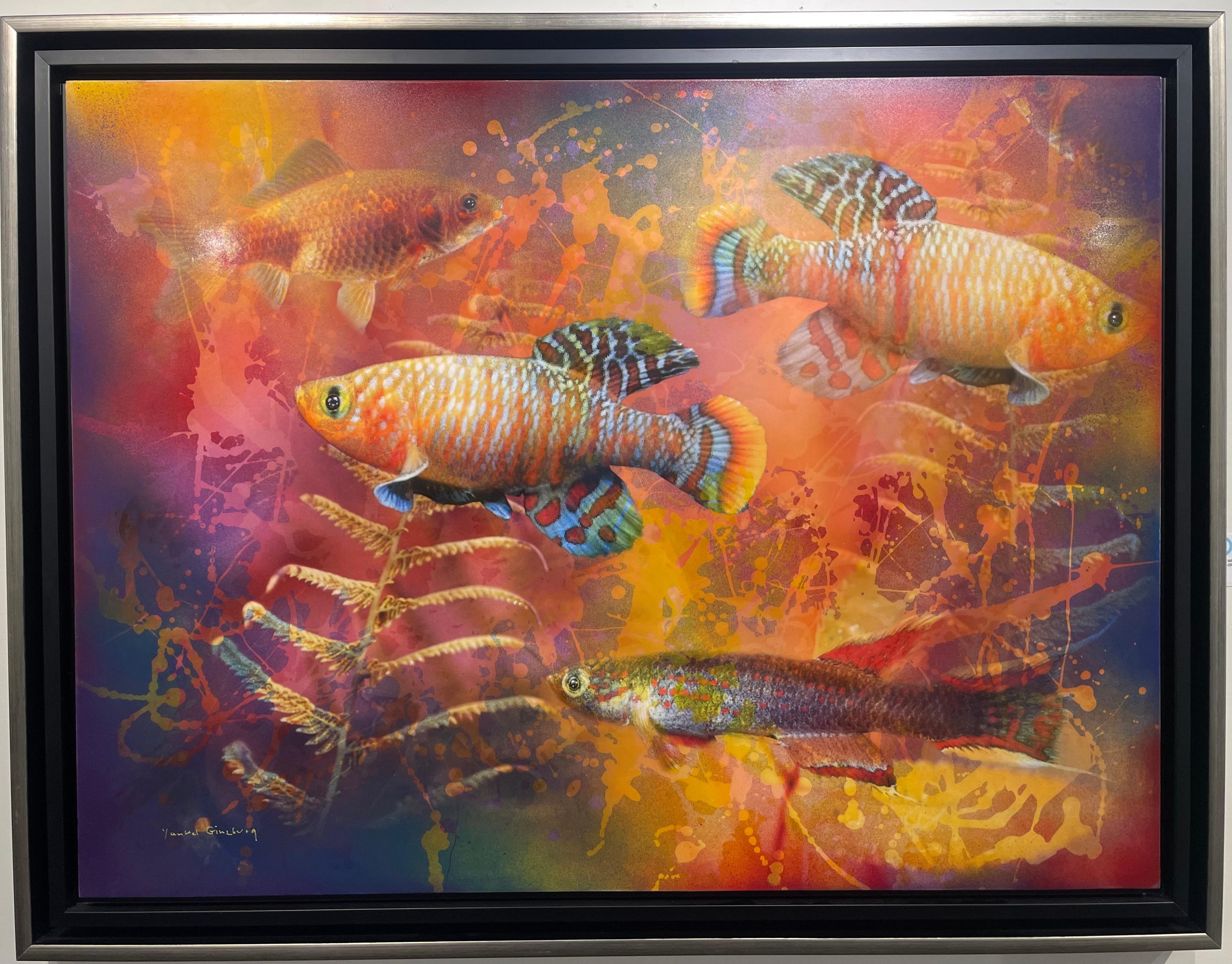 Yankel Ginzburg Animal Painting - "Treasures From the Red Sea"