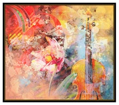 Yankel Ginzburg Large Original Painting Acrylic On Board Signed Modern Artwork
