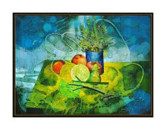 Yankel Ginzburg Original Oil PAINTING On Canvas Signed Still Life Flowers Art