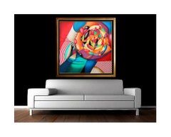 Yankel Ginzburg Original Painting Oil on Canvas Hand Signed Large Floral Artwork