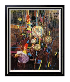 Large Original YANKEL GINZBURG Signed Silkscreen Artwork Pop Art painting USA