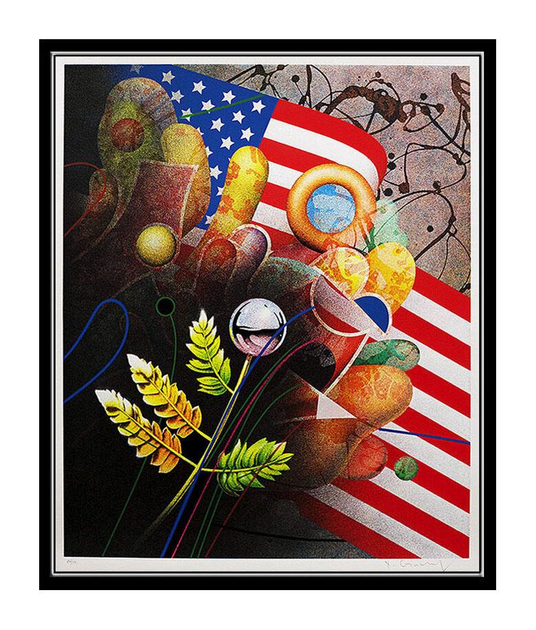 Original YANKEL GINZBURG Signed Silkscreen Artwork USA Abstract Pop Art Framed - Print by Yankel Ginzburg