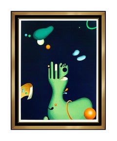 Yankel Ginzburg Original Color Silkscreen Abstract Hand Signed Sea Plants Art