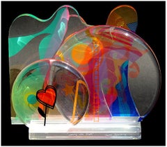 Yankel Ginzburg ORIGINAL Acrylic Sculpture SIGNED Silkscreen Chasing The Star