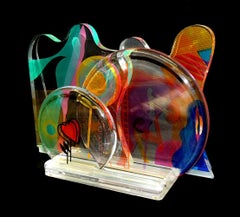 Yankel Ginzburg ORIGINAL Acrylic Sculpture SIGNED Silkscreen Chasing The Star