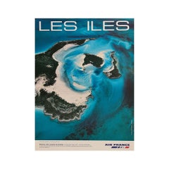Circa 2000 Original Air France Poster Bahamas Exuma Cays by Yann Arthus-Bertrand