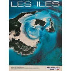 Circa 2000 Original Air France Poster Bahamas Exuma Cays by Yann Arthus-Bertrand