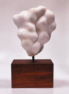 Absolute II by Yann Guillon, Abstract Sculpture, White Alabaster, Organic Forms