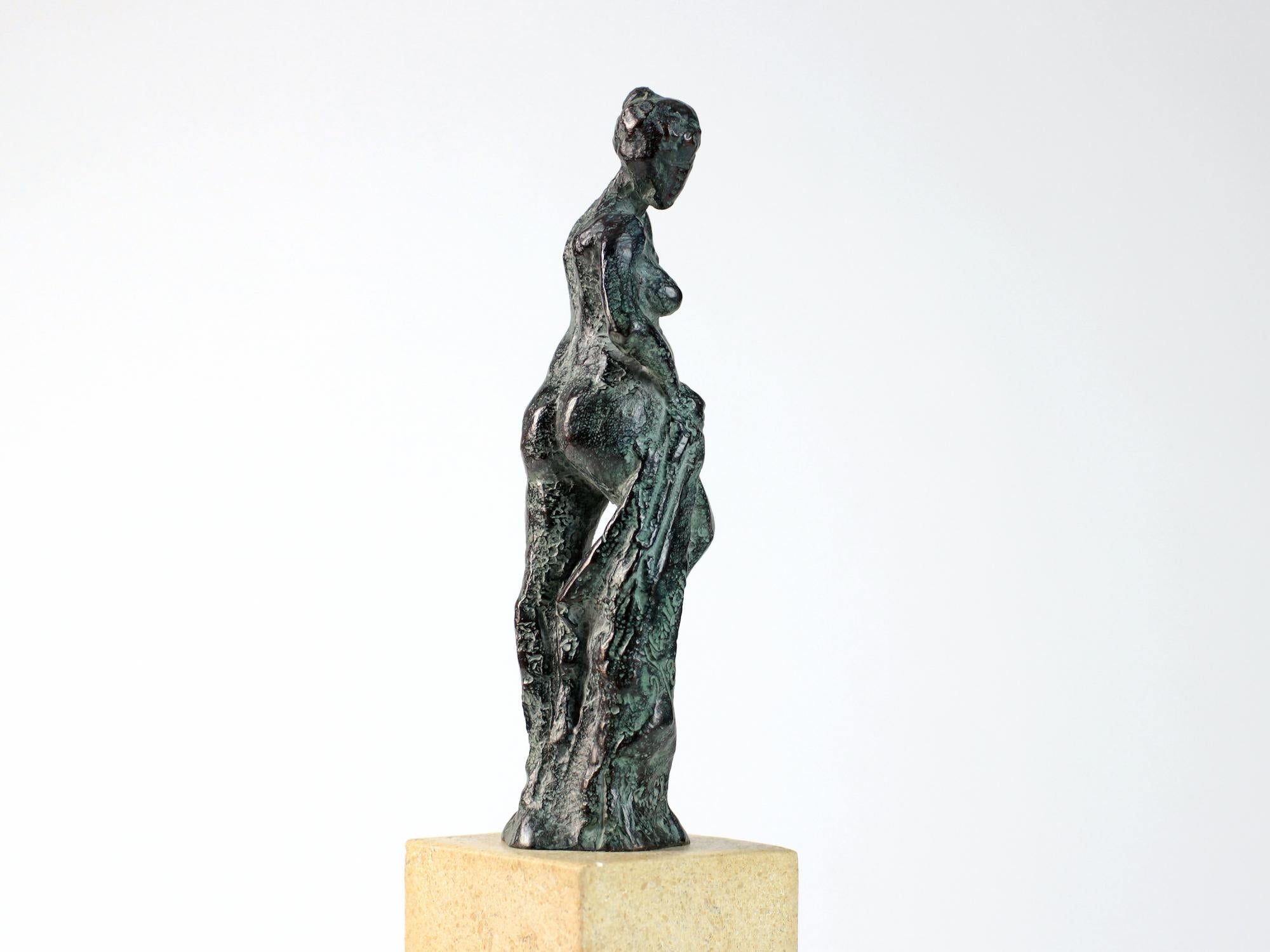 Bather II, Female Nude Bronze Sculpture - Gold Nude Sculpture by Yann Guillon