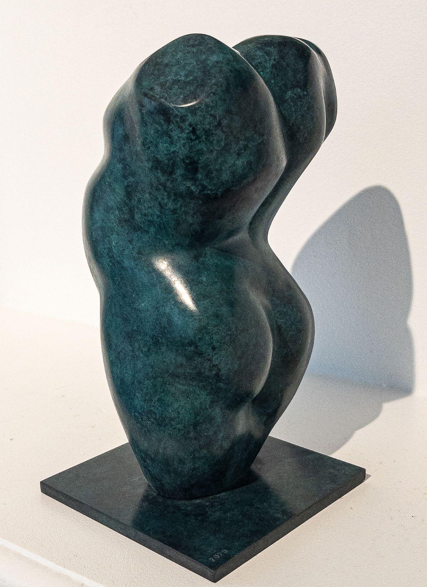 Belli by Yann Guillon - Semi-abstract bronze sculpture, female torso, nude body For Sale 5