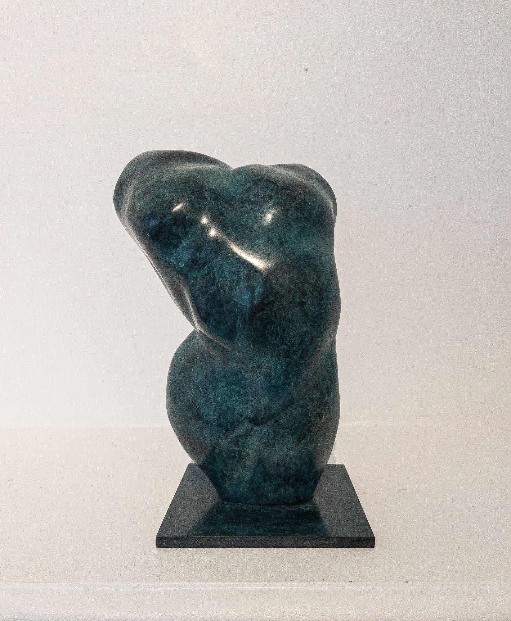 Belli by Yann Guillon - Semi-abstract bronze sculpture, female torso, nude body For Sale 8