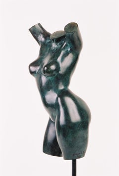 Caroline's Torso by Yann Guillon - Nude bronze sculpture, female torso, body
