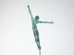 Dancer “Attraction” II by Yann Guillon - Figurative bronze sculpture, man, torso