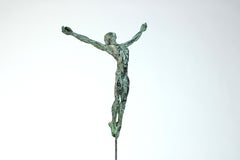 Dancer “Takeoff” II by Yann Guillon - Figurative bronze sculpture, man, torso