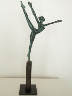 Danseuse "Elancée" II by Yann Guillon - Dancer bronze sculpture, ballet, woman