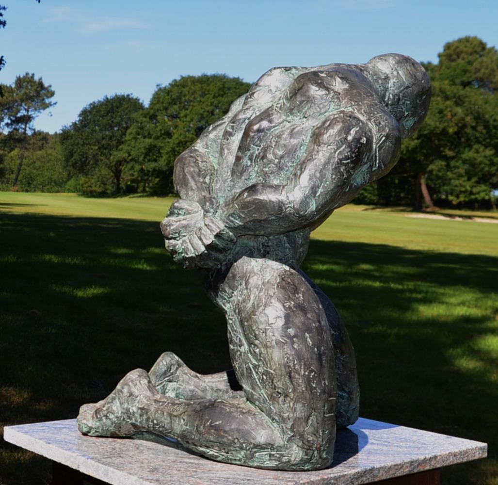 Grand esclave (Large Slave) by Yann Guillon - Male Nude Bronze Sculpture 1