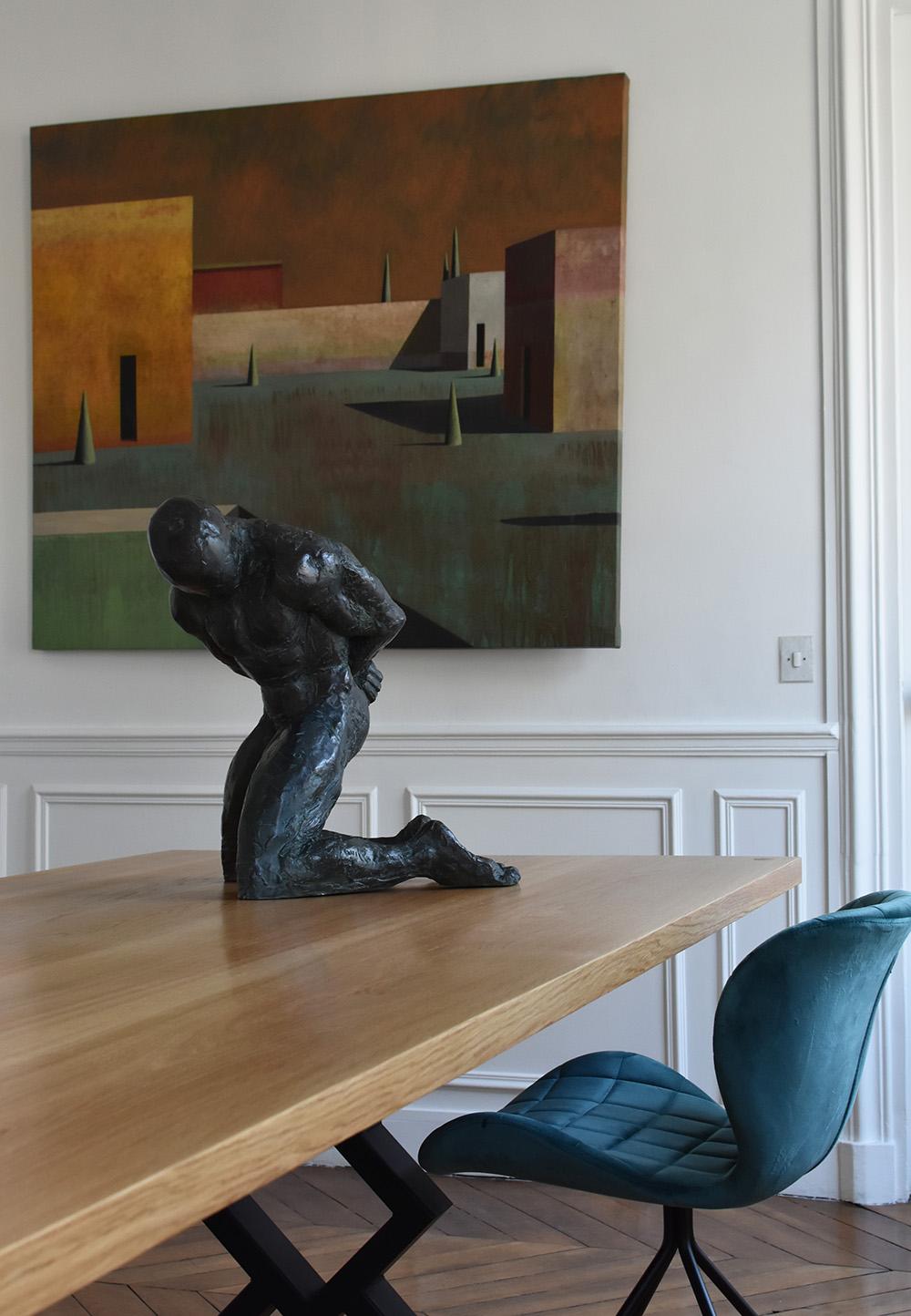 Grand esclave (Large Slave) by Yann Guillon - Male Nude Bronze Sculpture For Sale 5