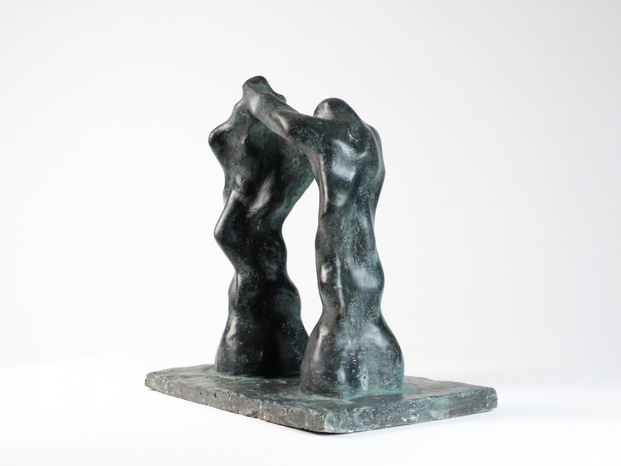 Large Arch by Yann Guillon - Semi-abstract bronze sculpture, smooth forms, dark For Sale 5