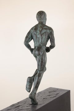 Gran corredor de Yann Guillon - Escultura de bronce, Atleta, Desnudo masculino