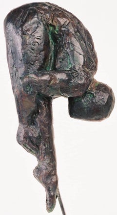 Little Diver by Yann Guillon - Figurative bronze sculpture, man torso, human