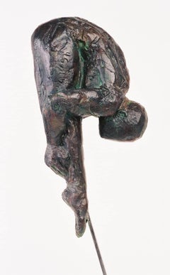 Little Diver by Yann Guillon - Figurative bronze sculpture, man torso, human