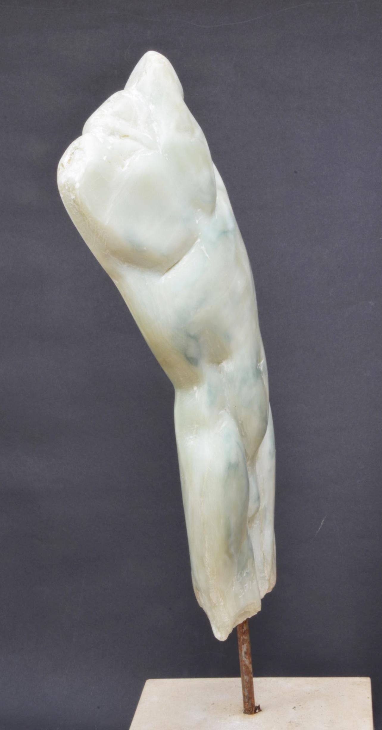 Man's Torso II by Yann Guillon - Contemporary stone sculpture, body movement For Sale 1