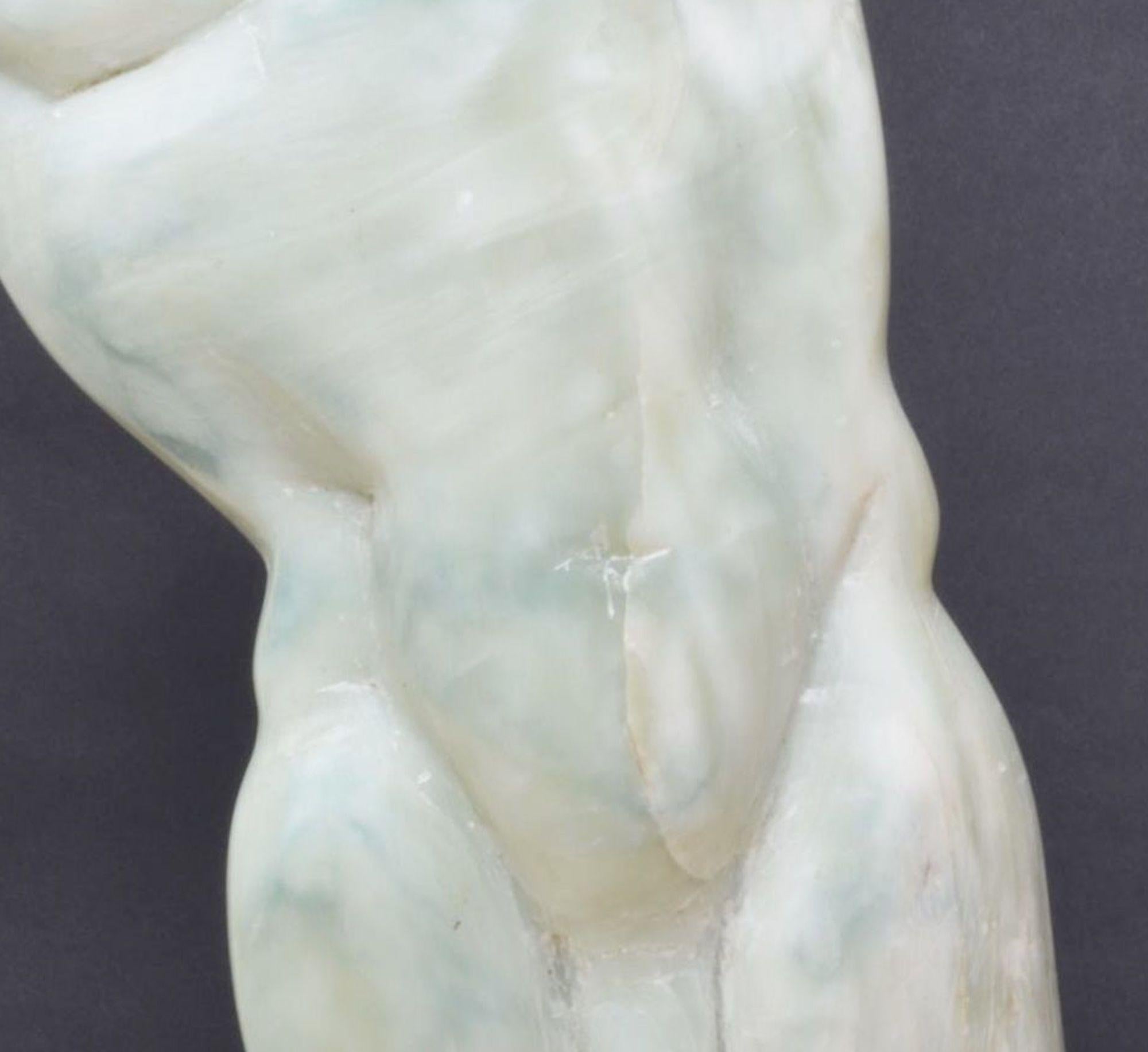 Man's Torso II by Yann Guillon - Contemporary stone sculpture, body movement For Sale 4