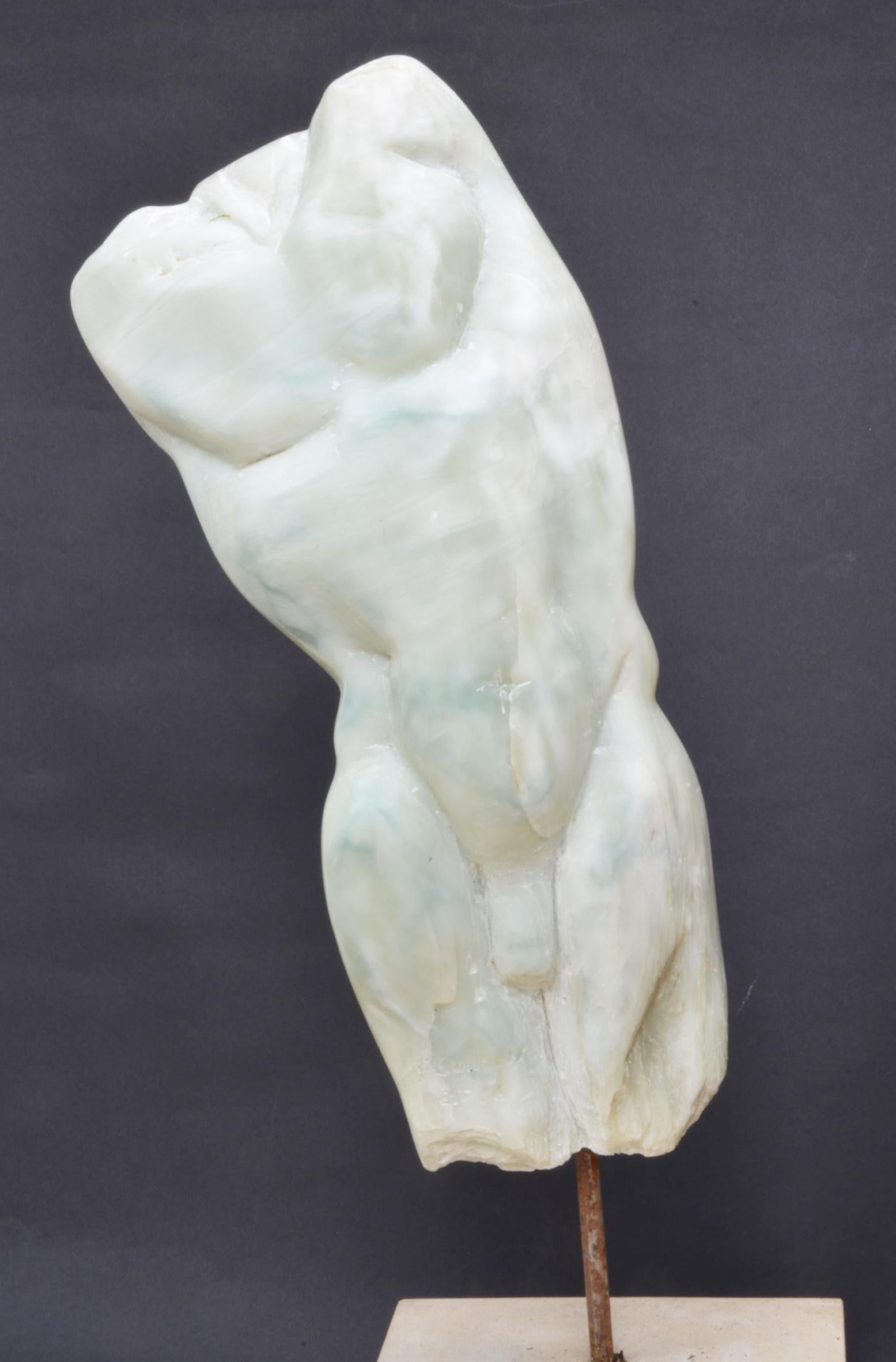 Torso d'uomo II di Yann Guillon - Scultura contemporanea in pietra, movimento del corpo