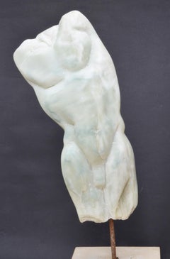 Torso de hombre II de Yann Guillon - Escultura contemporánea en piedra, movimiento corporal