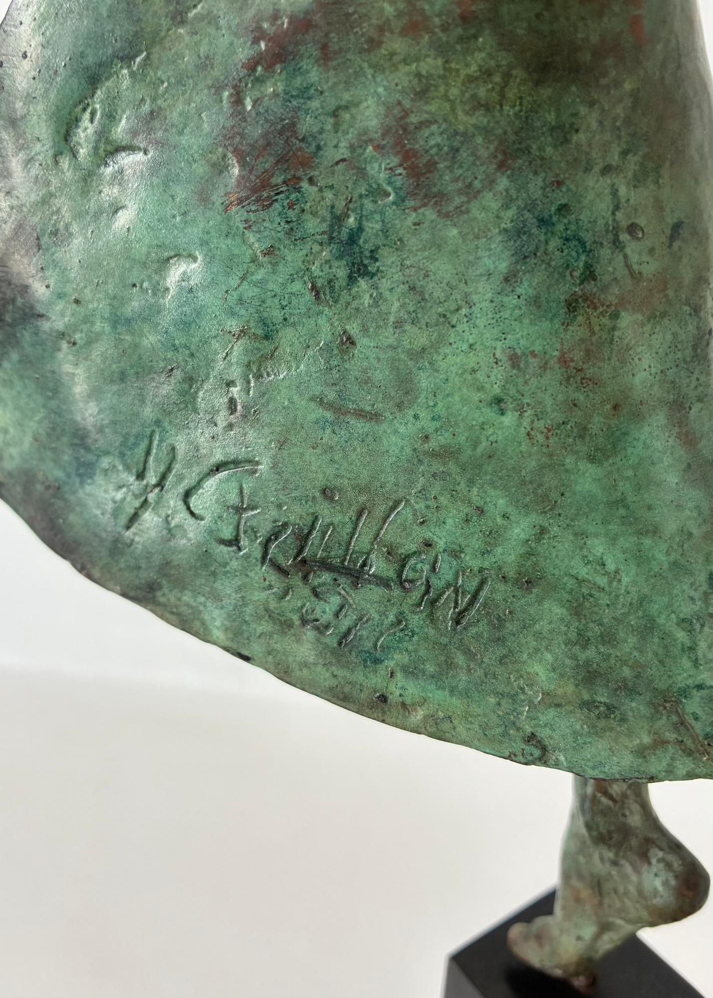 Ballerina moderna III di Yann Guillon - Scultura in bronzo, verde, figurativa, donna in vendita 14