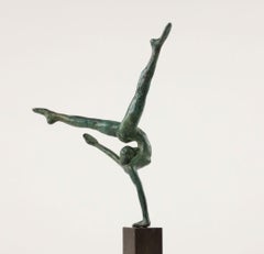 Petite Acrobate by Yann Guillon - Dancer bronze sculpture, ballet, woman