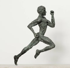 Sprinter by Yann Guillon - bronze sculpture of a running man