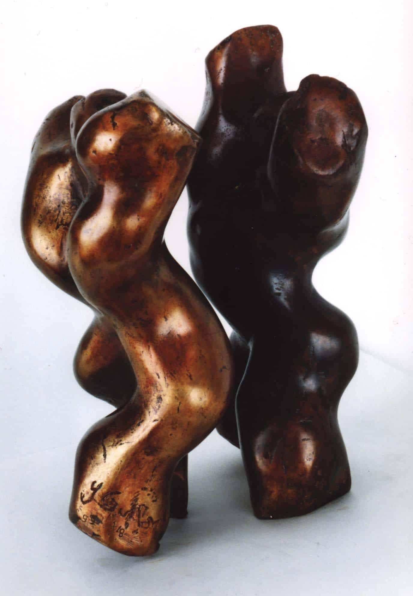 Tango de Yann Guillon - Sculpture de danseurs en bronze, semi-abstraite, contemporaine en vente 9