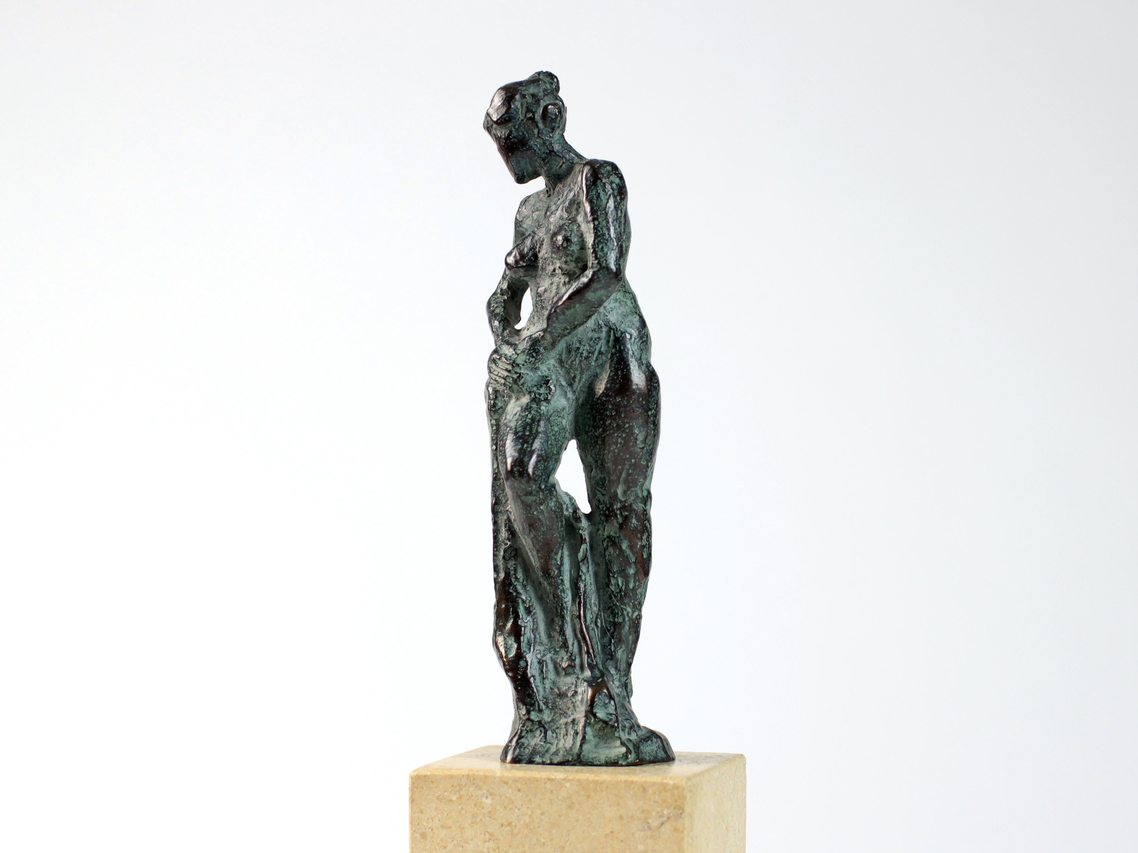 The Little Bather II by Yann Guillon - bronze sculpture, nude, standing woman