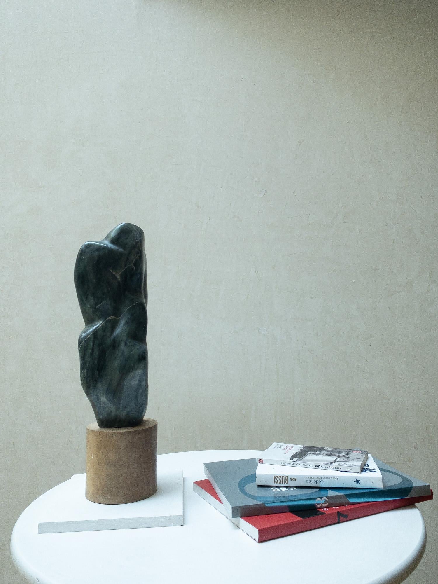 The shadow by Yann Guillon - Contemporary stone sculpture, abstract body forms For Sale 5