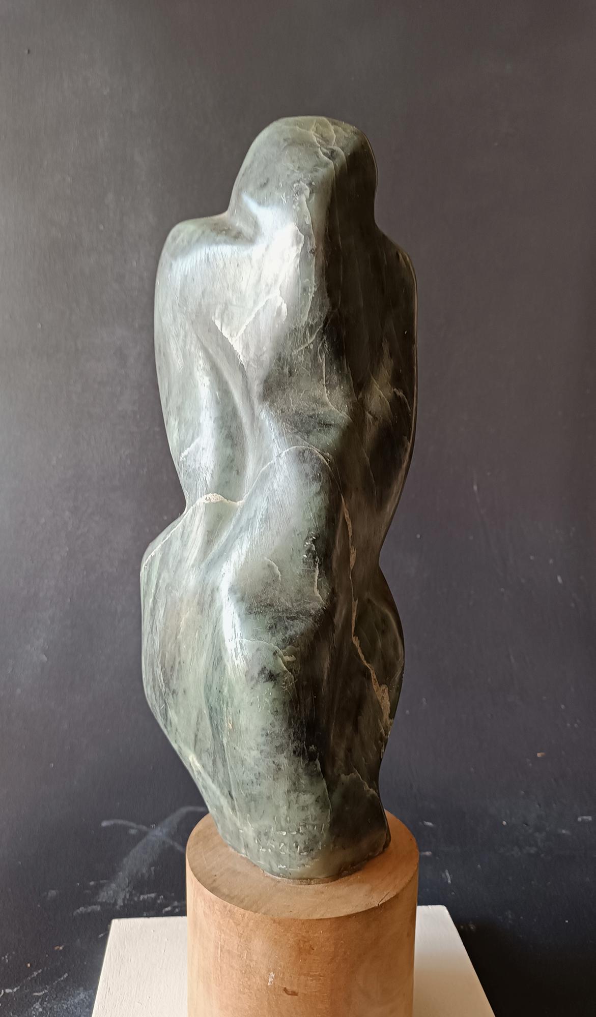 The shadow is a unique stone sculpture by contemporary artist Yann Guillon, dimensions are 36 × 10 × 16 cm (14.2 × 3.9 × 6.3 in). This artwork is sold with a wooden base.
The sculpture is signed and comes with a certificate of authenticity.

Yann