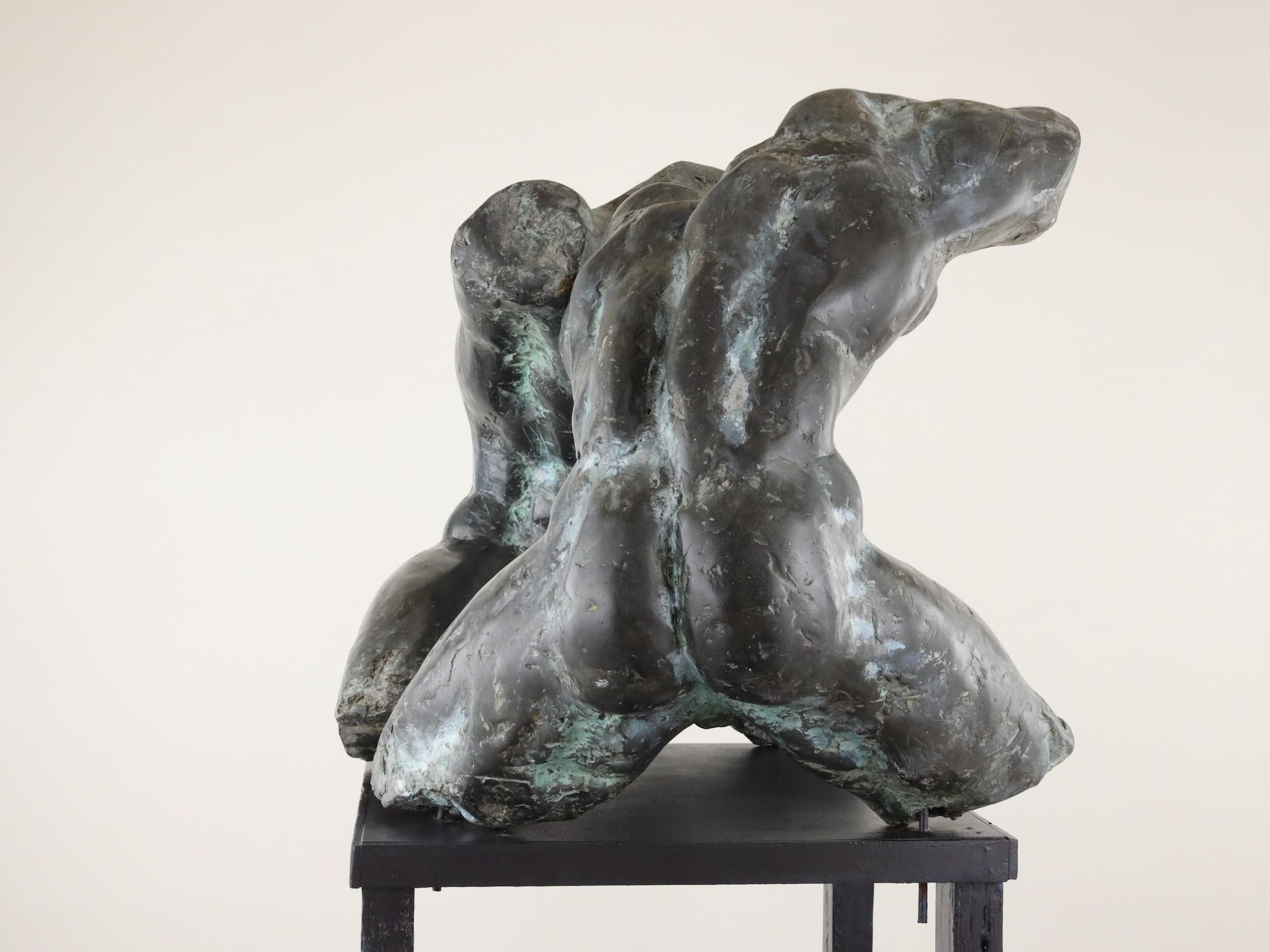 Wrestlers IV by Yann Guillon - Large-scale outdoor bronze sculpture, nude male For Sale 11