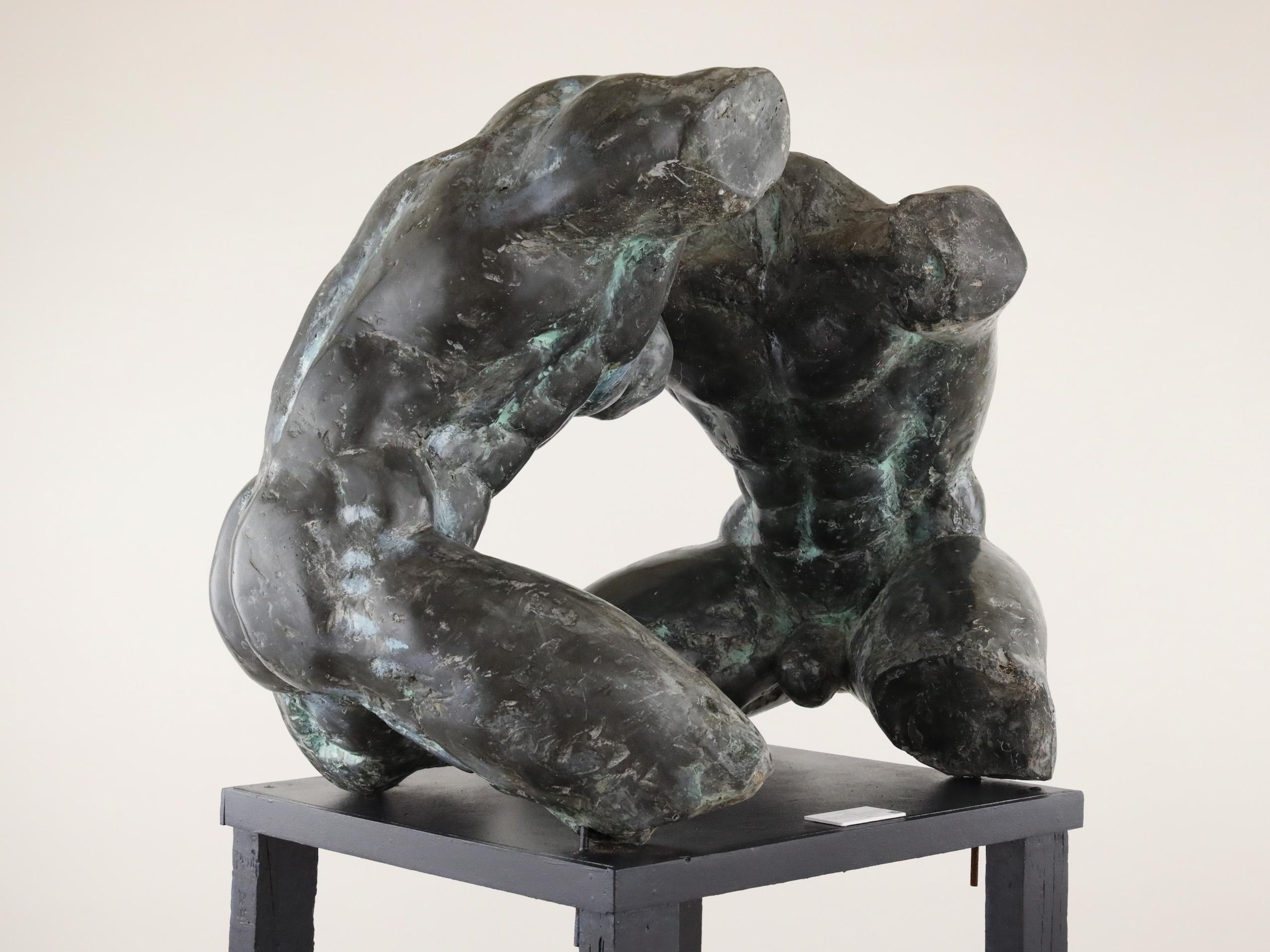 Wrestlers IV by Yann Guillon - Large-scale outdoor bronze sculpture, nude male For Sale 12