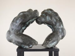 Wrestlers IV by Yann Guillon - Large-scale outdoor bronze sculpture, nude male