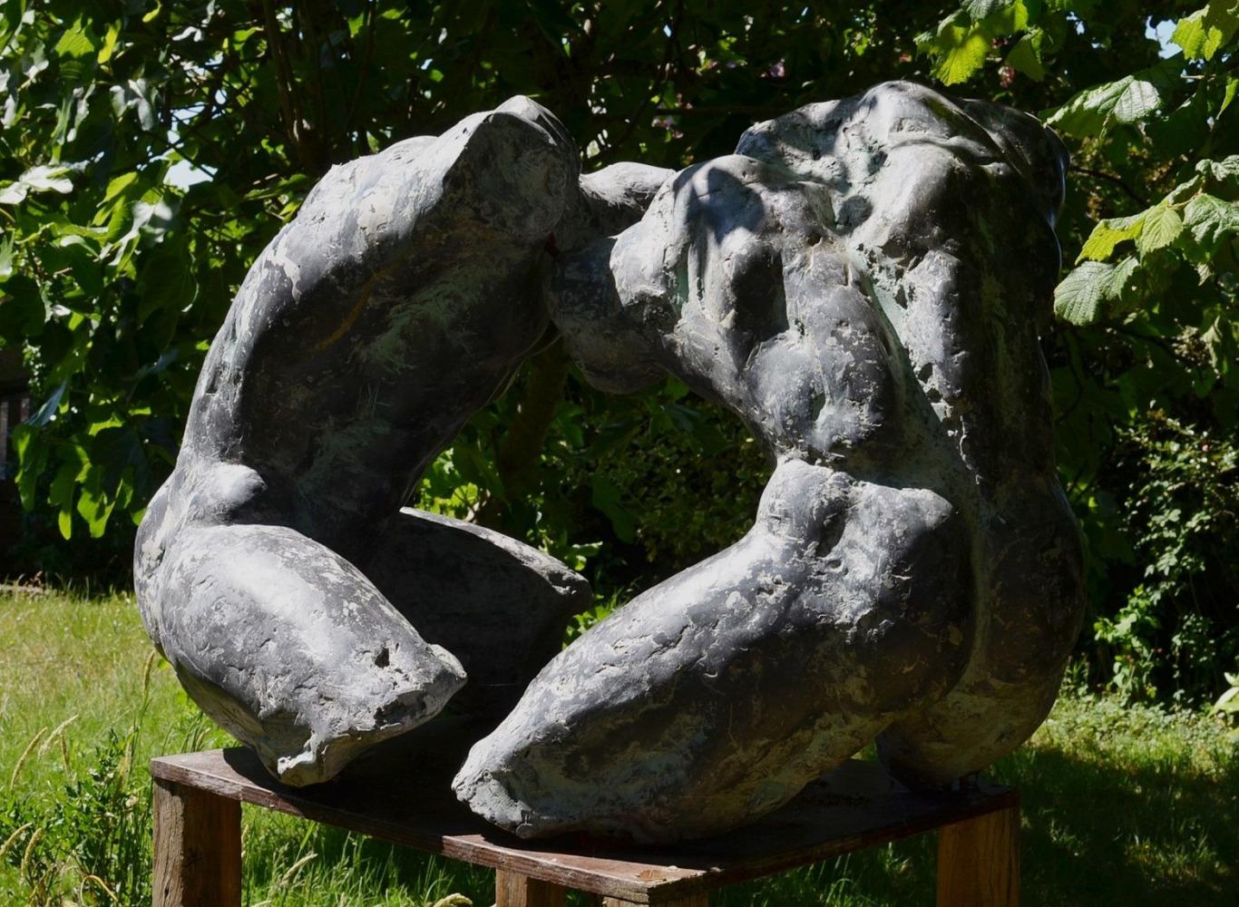 Wrestlers IV by Yann Guillon - Large-scale outdoor bronze sculpture, nude male For Sale 6